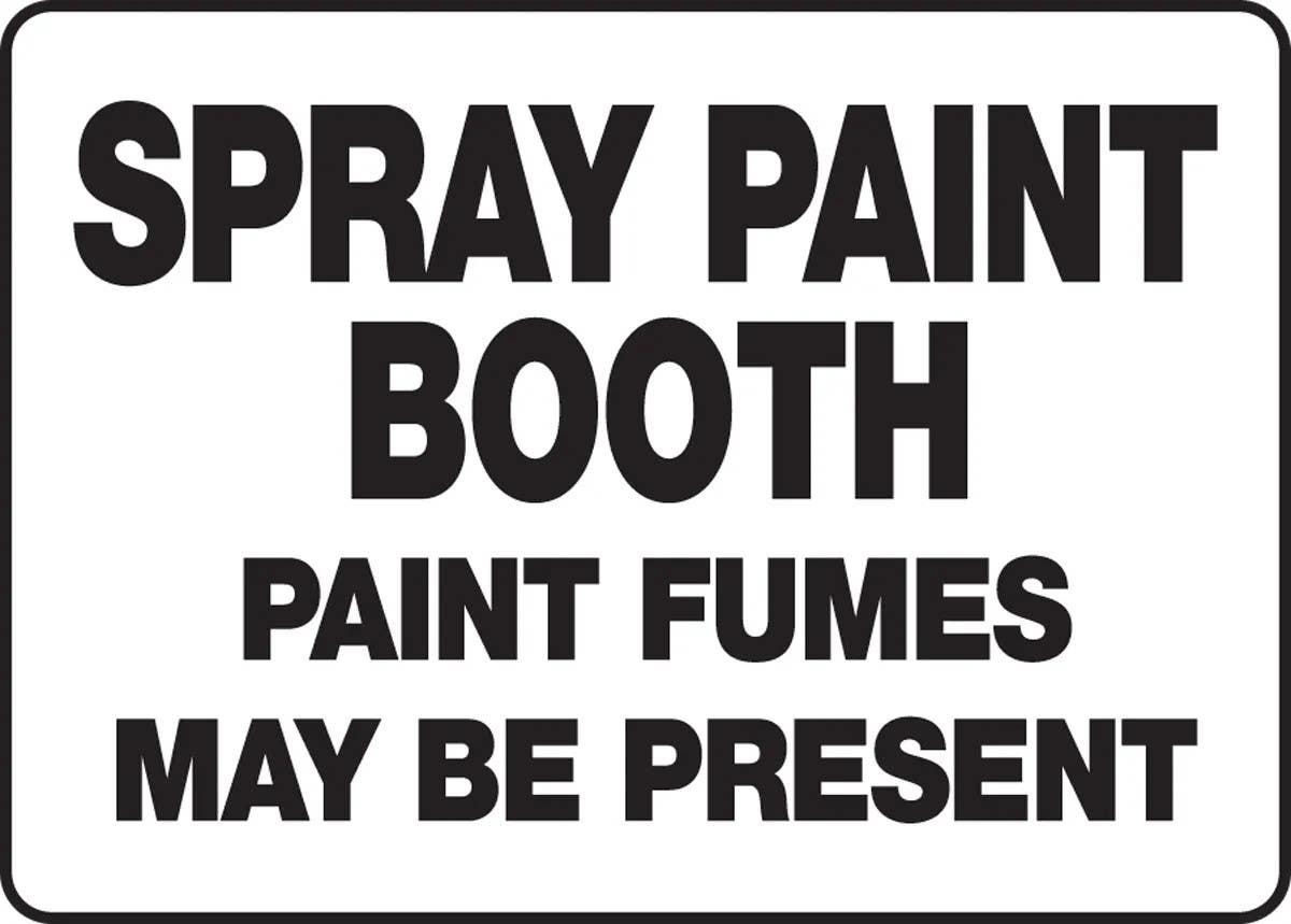 AccuformNMC MCHL529 Safety Sign, Spray Paint Booth Paint, Fumes May Be Present, 10" H x 14" W