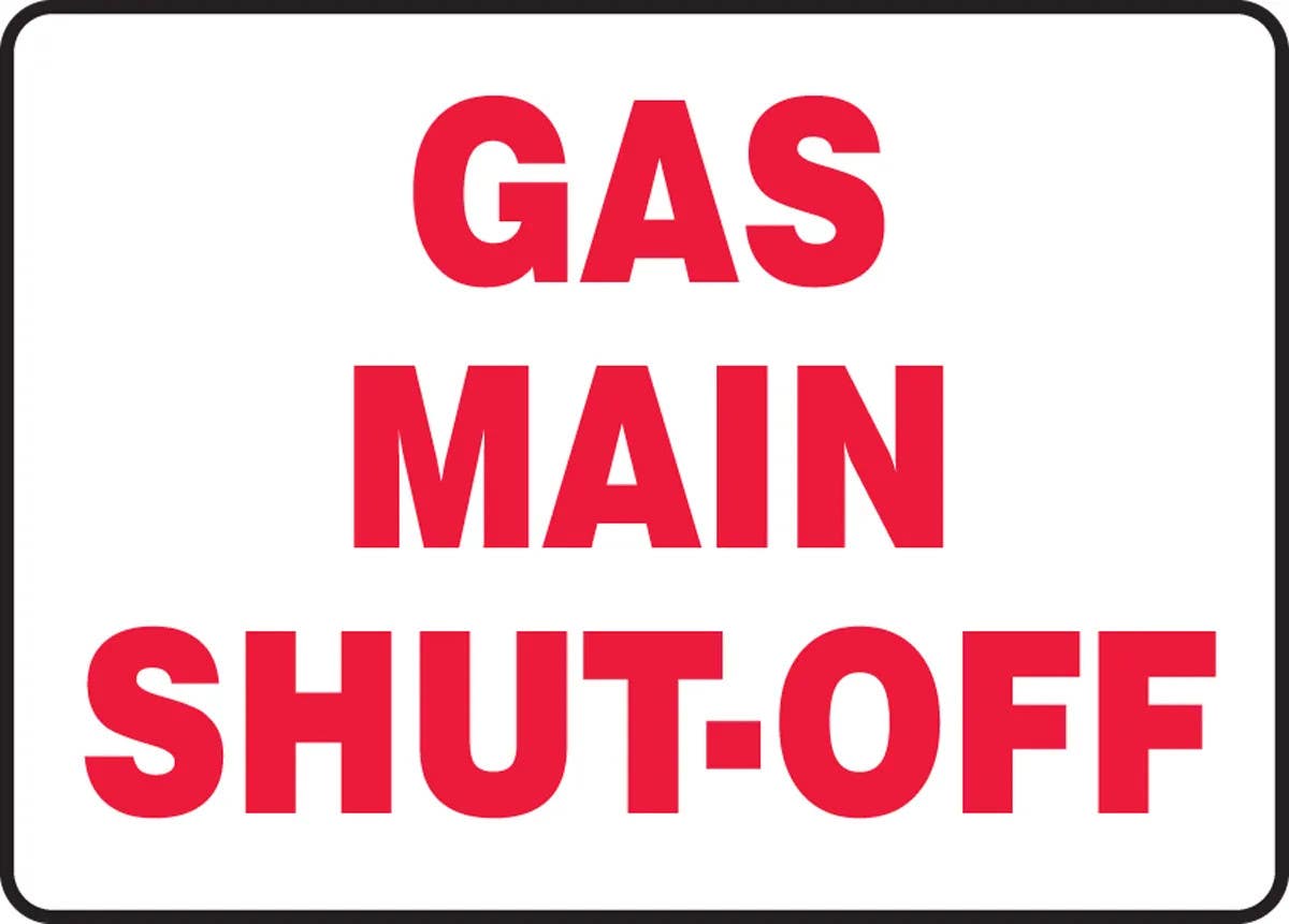 AccuformNMC MCHL530 Safety Sign, Gas Main Shut-Off, 10" H x 14" W