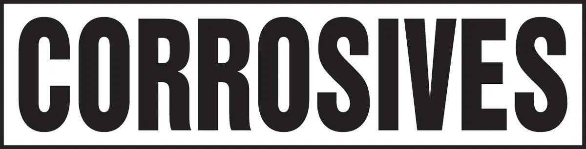 AccuformNMC MCHL531 Safety Sign, Corrosives, 6" H x 24" W