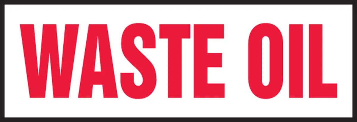 AccuformNMC MCHL532 Safety Sign, Waste Oil, 4" H x 12" W