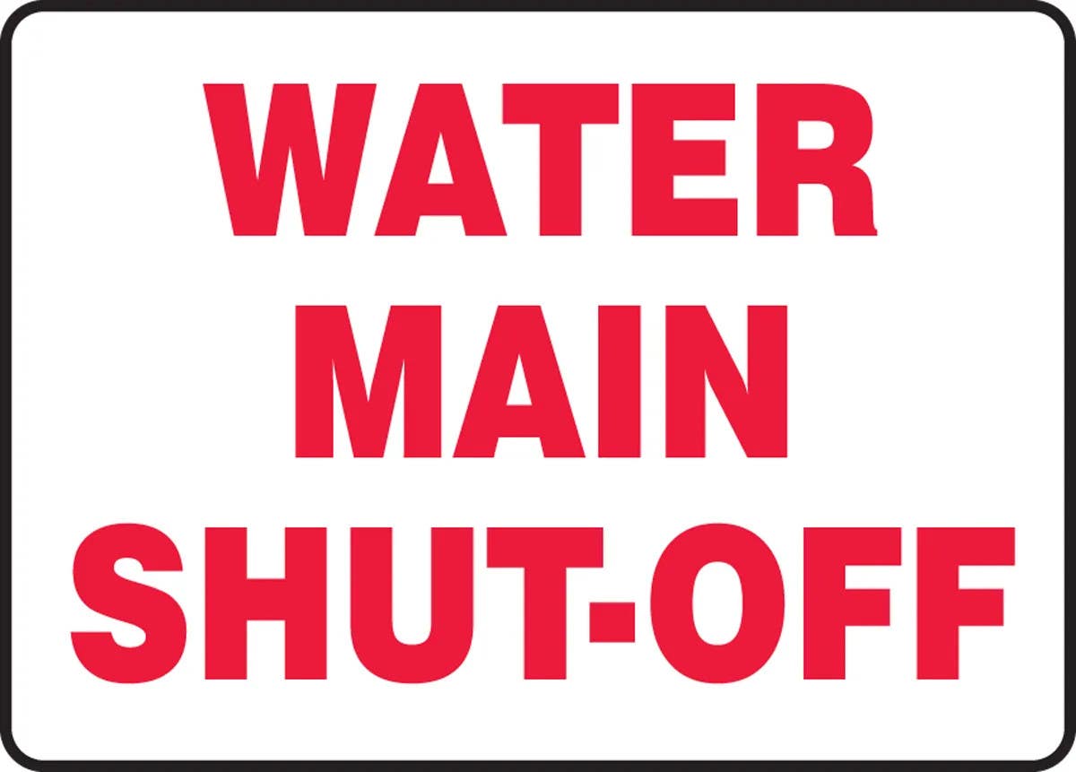 AccuformNMC MCHL533 Safety Sign, Water Main Shut-Off, 10" H x 14" W