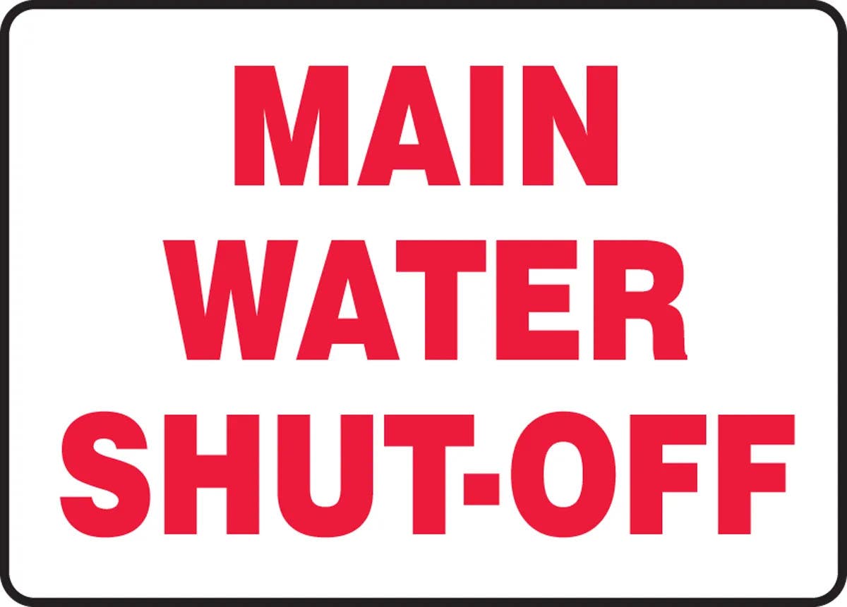 AccuformNMC MCHL534 Safety Sign, Main Water Shut-Off, 10" H x 14" W