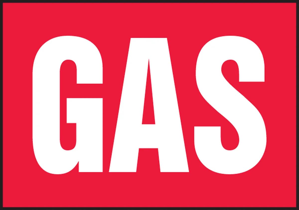 AccuformNMC MCHL542VA Safety Sign, Gas, 7" H x 10" W