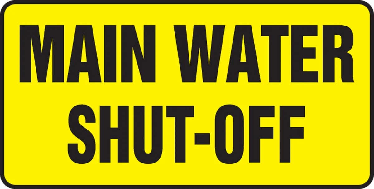 AccuformNMC MCHL575 Safety Sign, Main Water Shut-Off, 7" H x 14" W