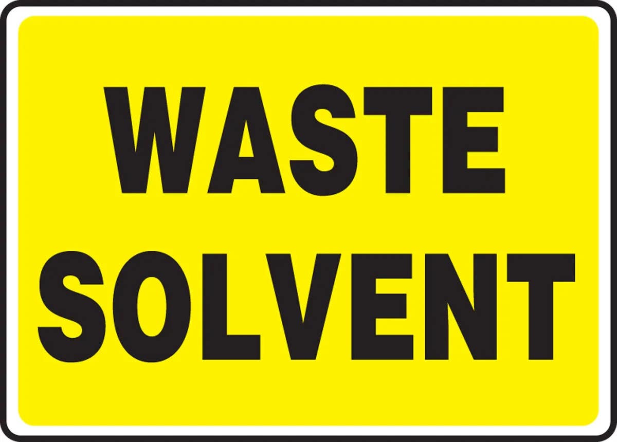 AccuformNMC MCHL59 Safety Sign, Waste Solvent