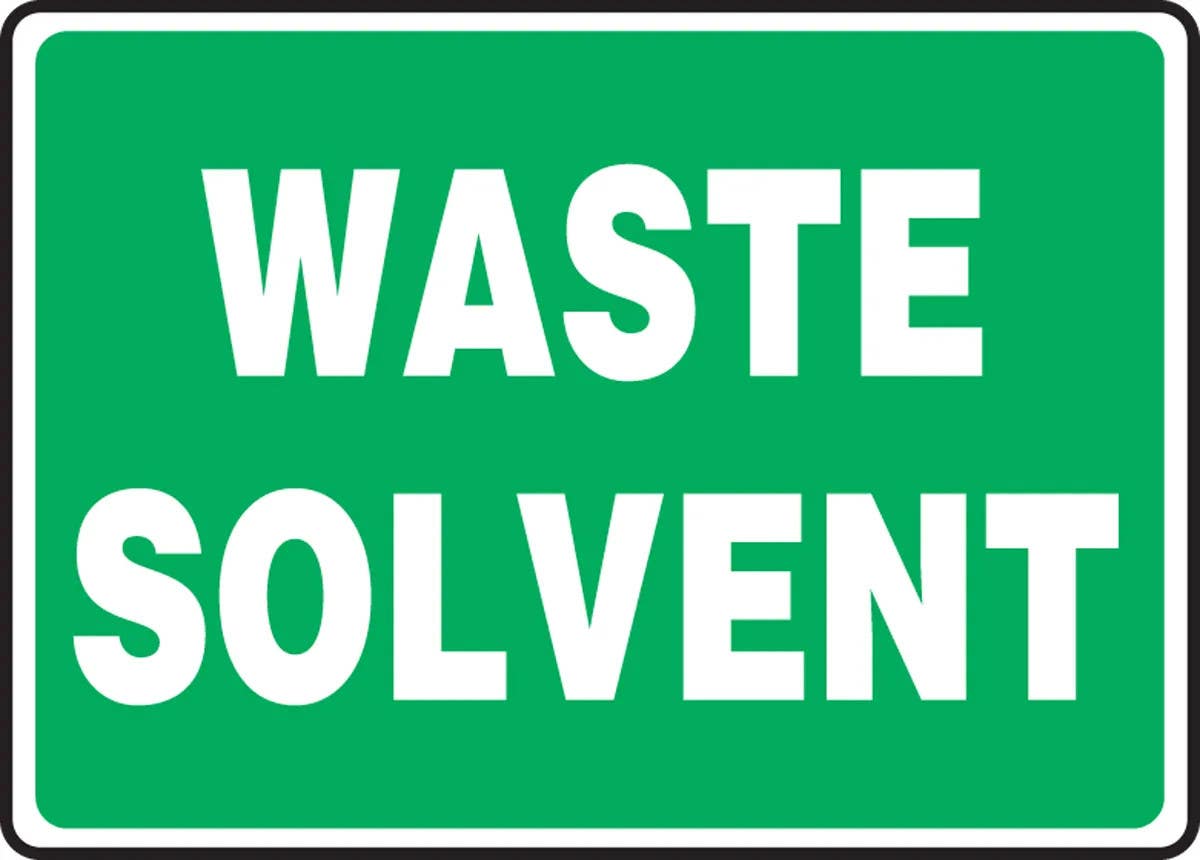 AccuformNMC MCHL599 Safety Sign, Waste Solvent, 10" H x 14" W