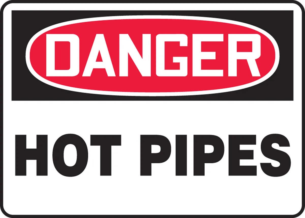 AccuformNMC MCHL932 OSHA Danger Safety Sign, Hot Pipes, 10" H x 14" W