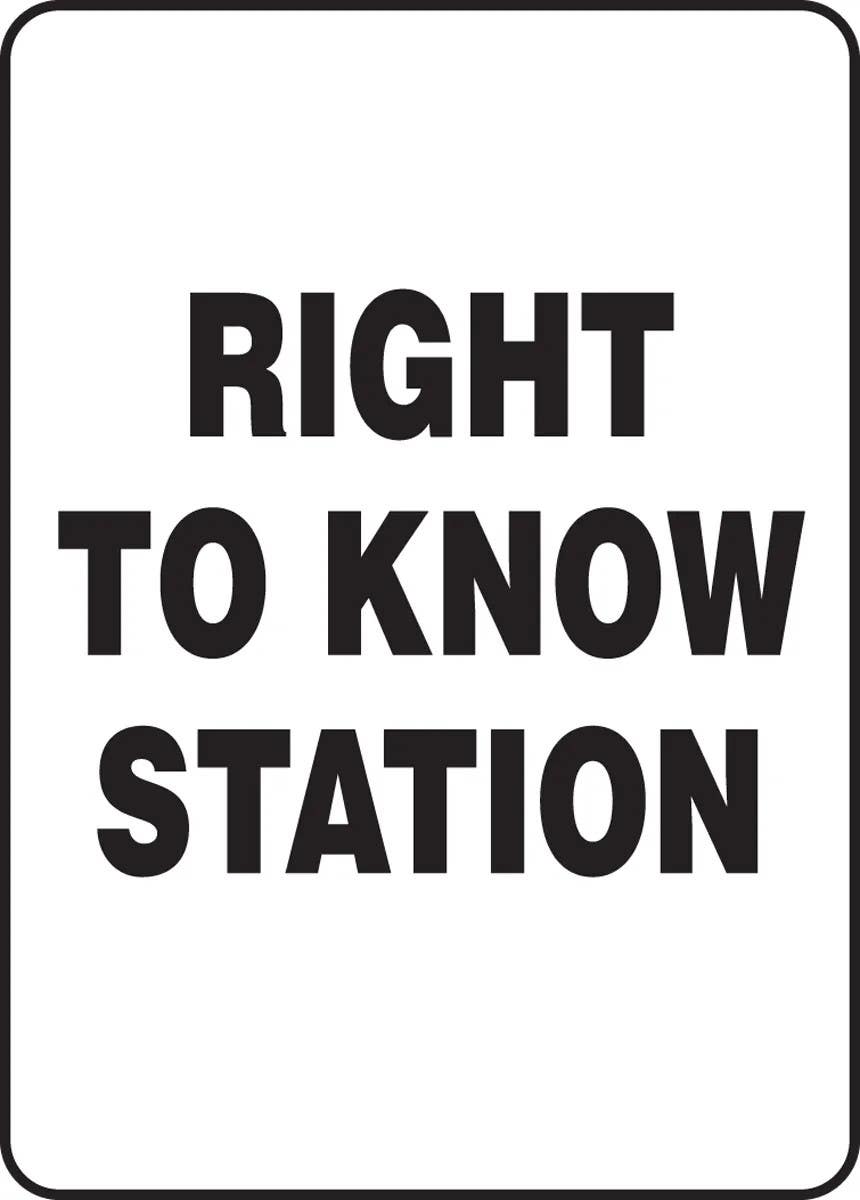 AccuformNMC MCHM520 Safety Sign, Right To Know Station, 14" H x 10" W