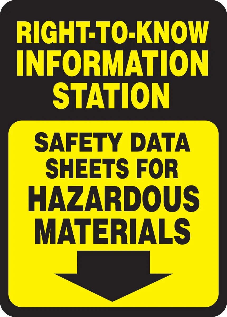 AccuformNMC MCHM523 Right-To-Know Information Station Safety Sign, Safety Data Sheets..., 14" H x 10" W