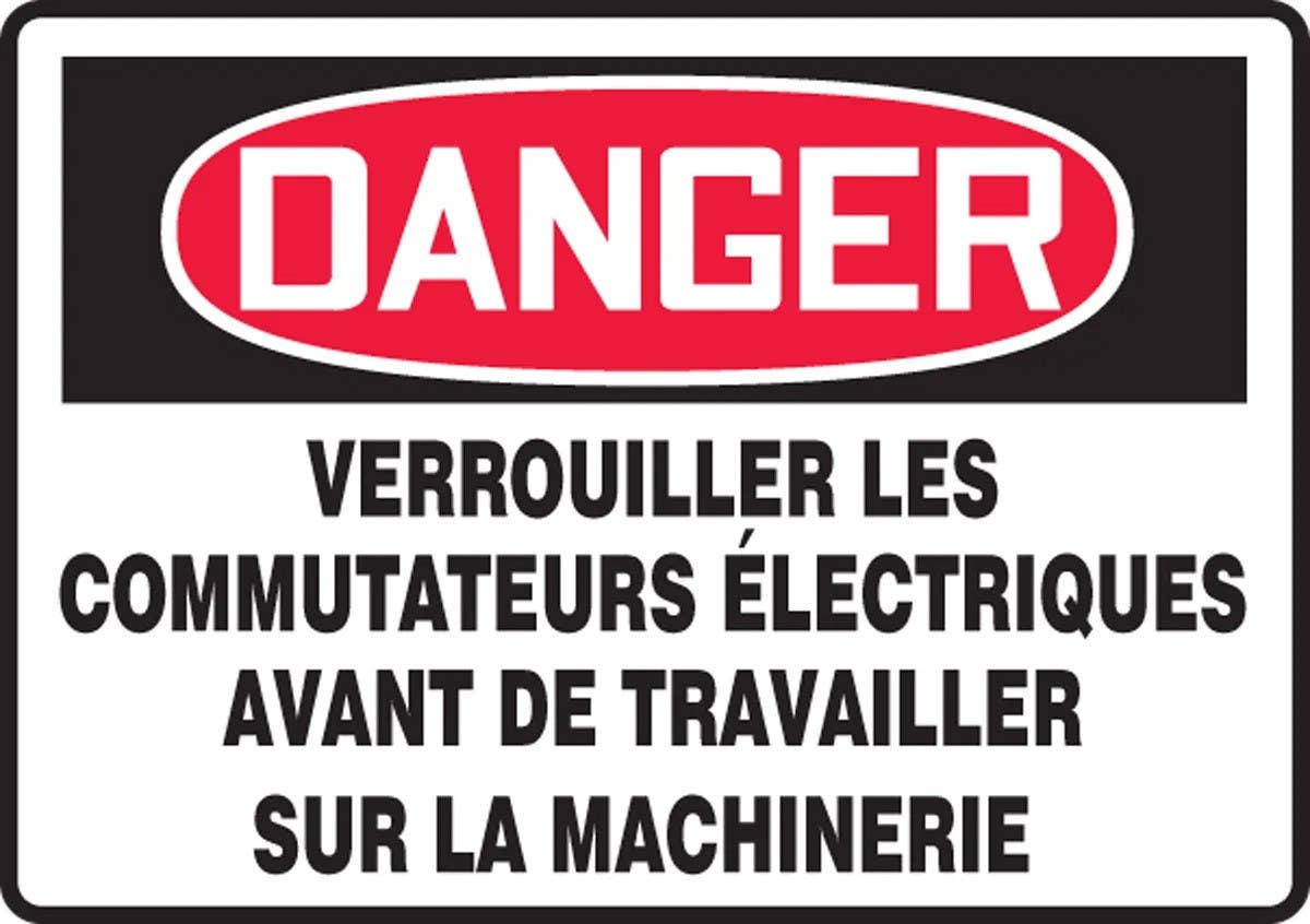 AccuformNMC MCLK10 French Only Sign, Equipment