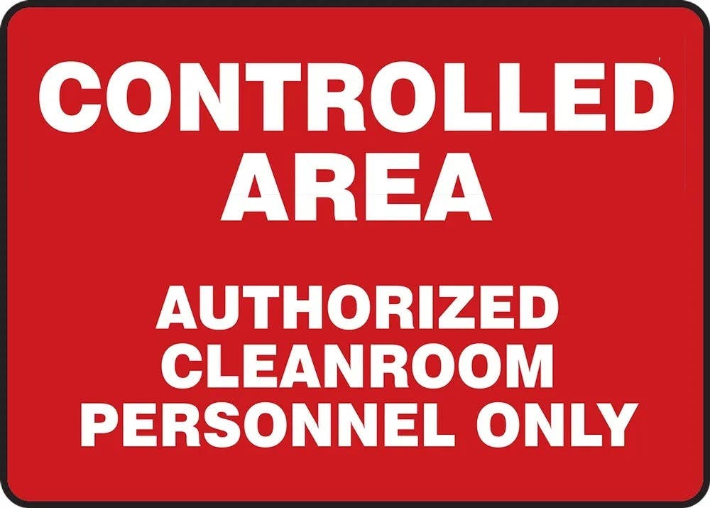 AccuformNMC MCLR510 Clean Room Sign Safety Sign, Controlled Area Authorized Cleanroom Personnel Only, 10" H x 14" W
