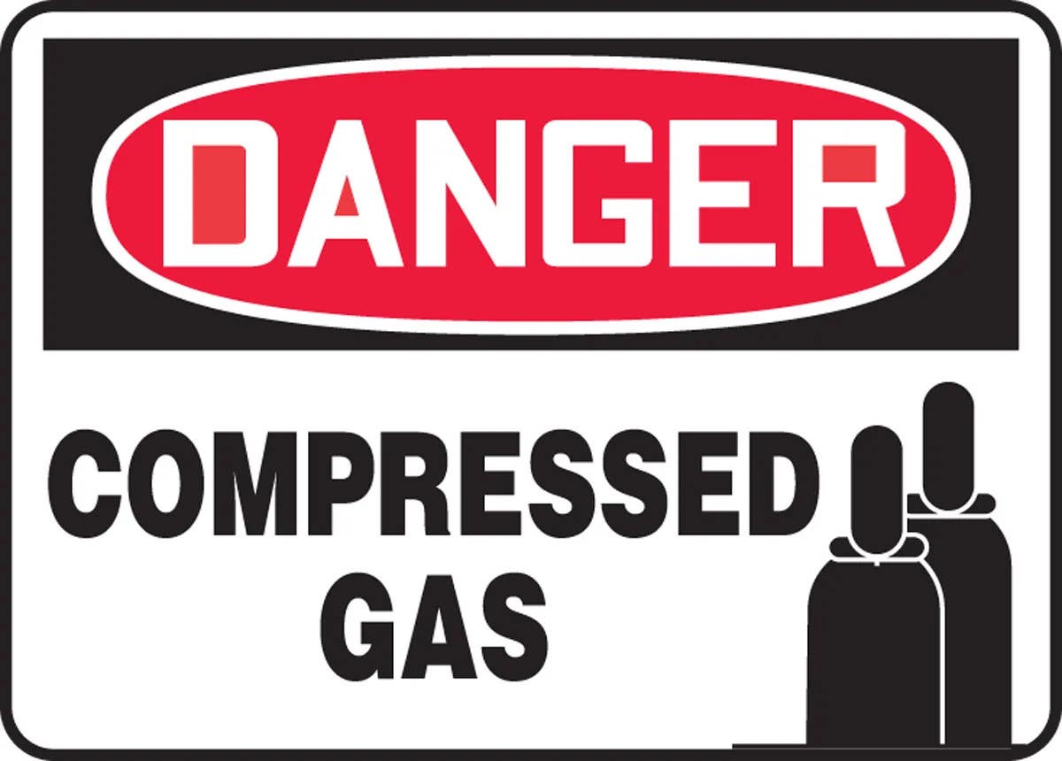 AccuformNMC MCPG008 OSHA Danger Safety Sign, Compressed Gas (Graphic), 10" H x 14" W