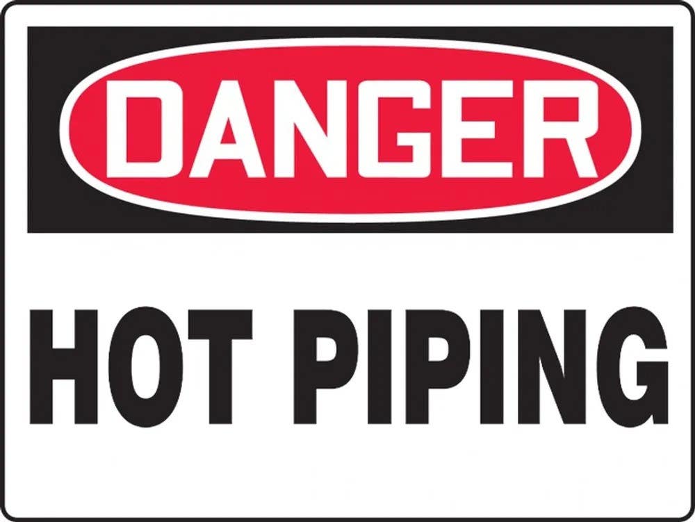 AccuformNMC MCPG02 OSHA Danger Sign, Hot Piping