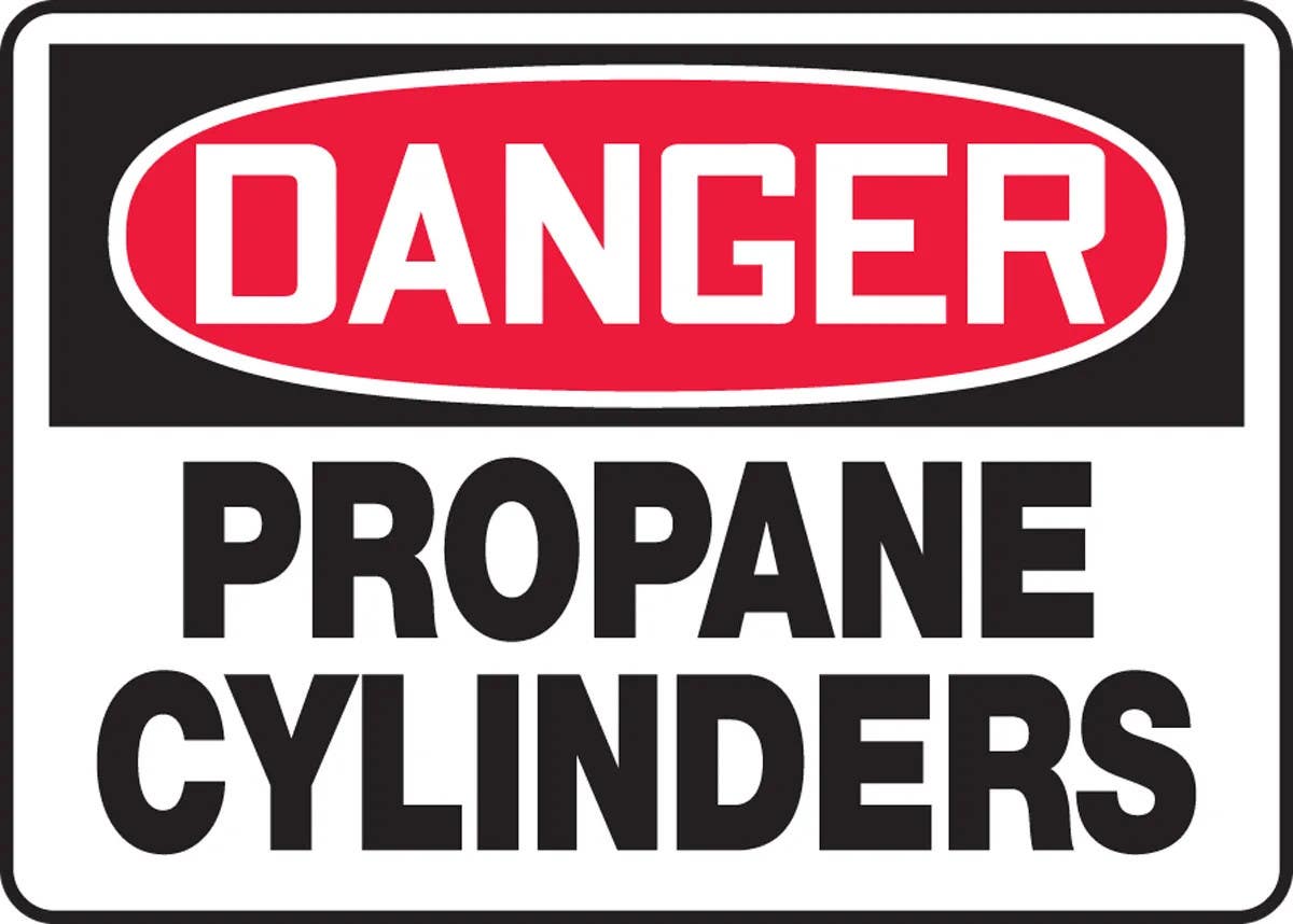 AccuformNMC MCPG102 OSHA Danger Safety Sign, Propane Cylinders, 10" H x 14" W