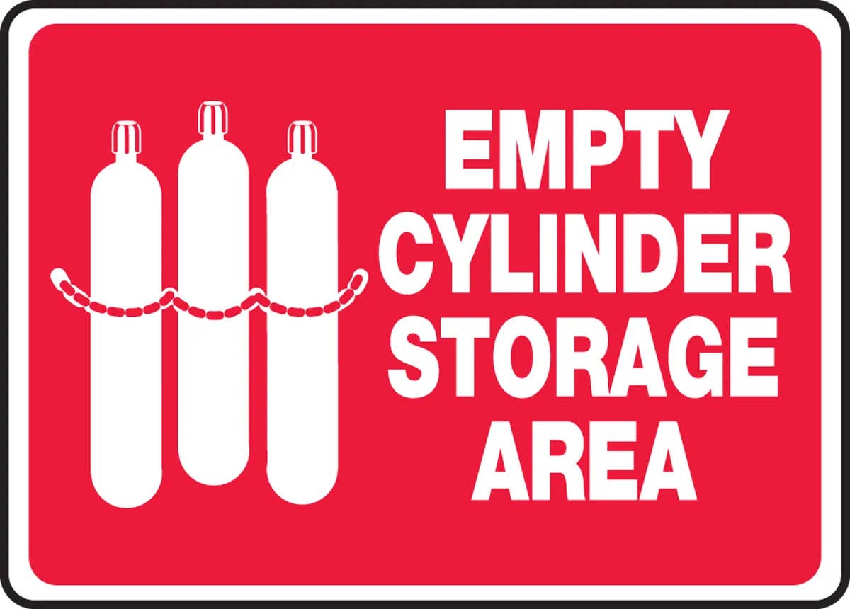 AccuformNMC MCPG510 Safety Sign, Empty Cylinder Storage Area, 10" H x 14" W