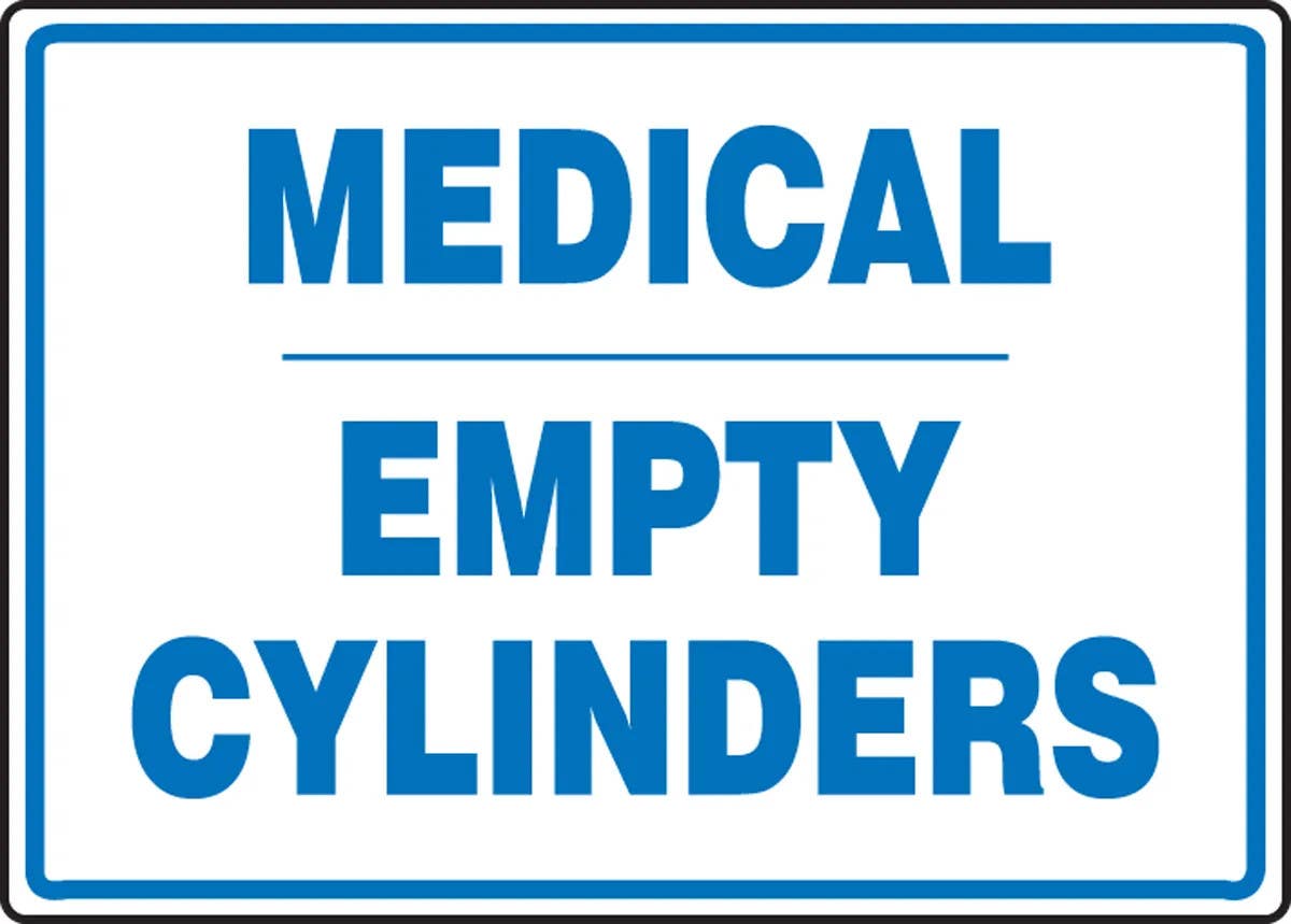 AccuformNMC MCPG51 Safety Sign, Medical, Empty Cylinders