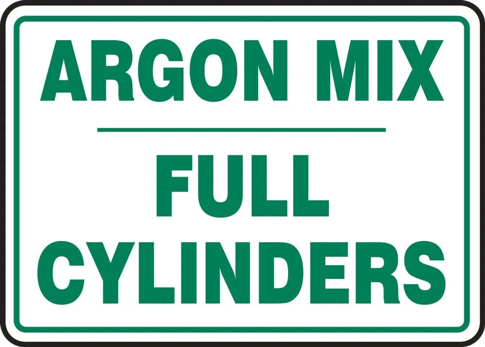 AccuformNMC MCPG52 Cylinder Sign, Argon Mix Cylinder Status, 10" H x 14" W