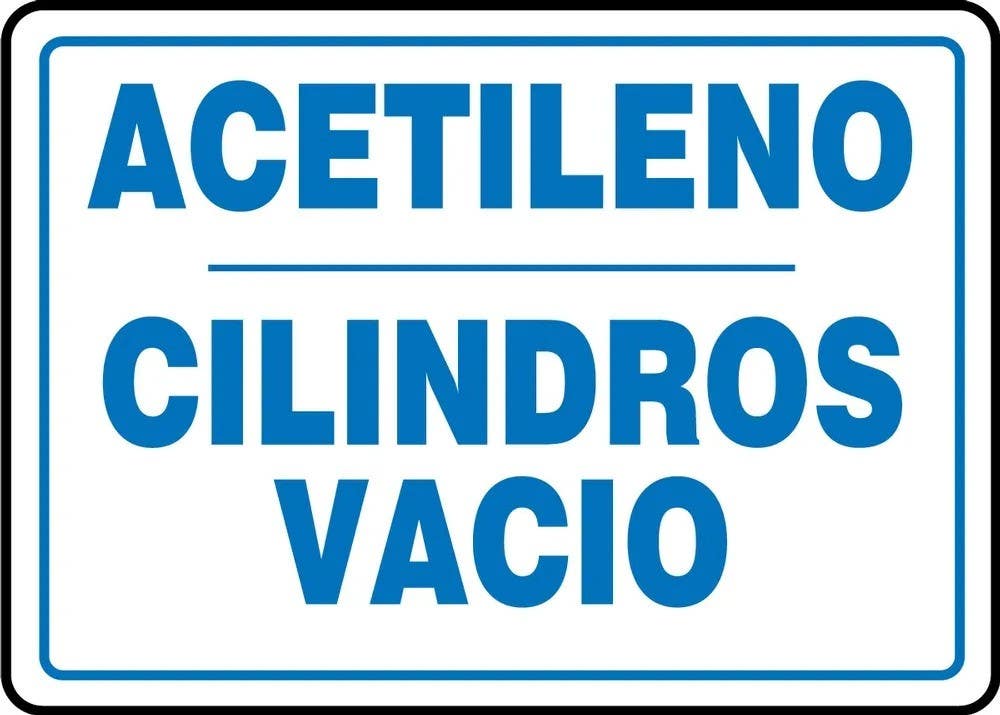 AccuformNMC MCPG5 Safety Sign, Acetylene, Empty Cylinders