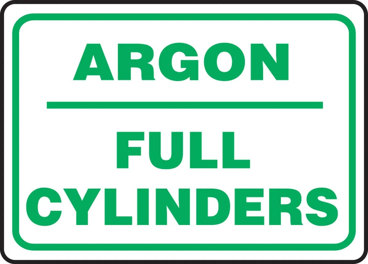 AccuformNMC MCPG5 Safety Sign, Argon, Full Cylinders