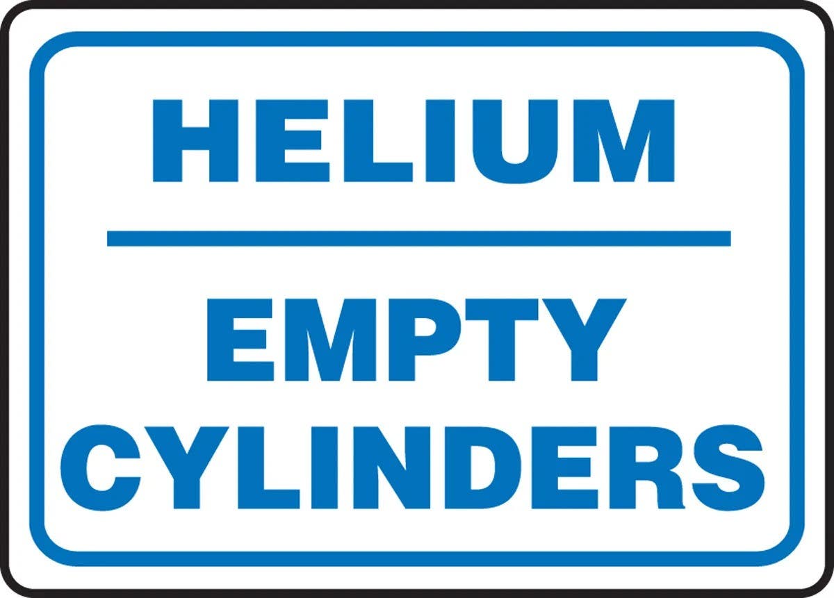 AccuformNMC MCPG5 Safety Sign, Helium, Empty Cylinders