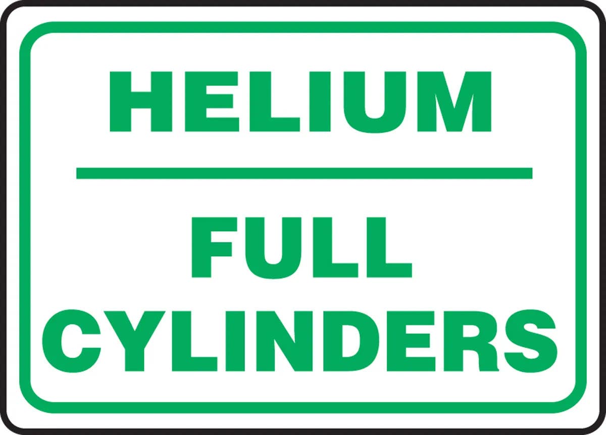 AccuformNMC MCPG5 Safety Sign, Helium, Full Cylinders