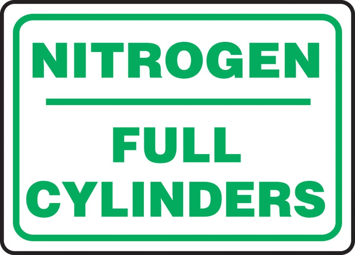 AccuformNMC MCPG5 Safety Sign, Nitrogen, Full Cylinders
