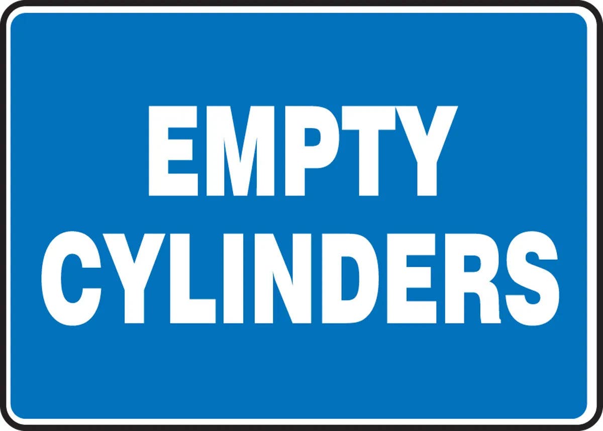 AccuformNMC MCPG59 Safety Sign, Empty Cylinders
