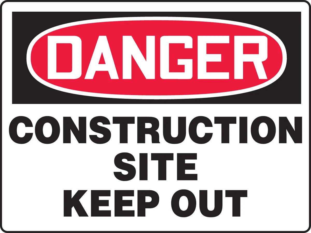 AccuformNMC MCRT110VP BigSign, OSHA Danger Safety Sign, Construction Site-Keep Out, 24" H x 36" W