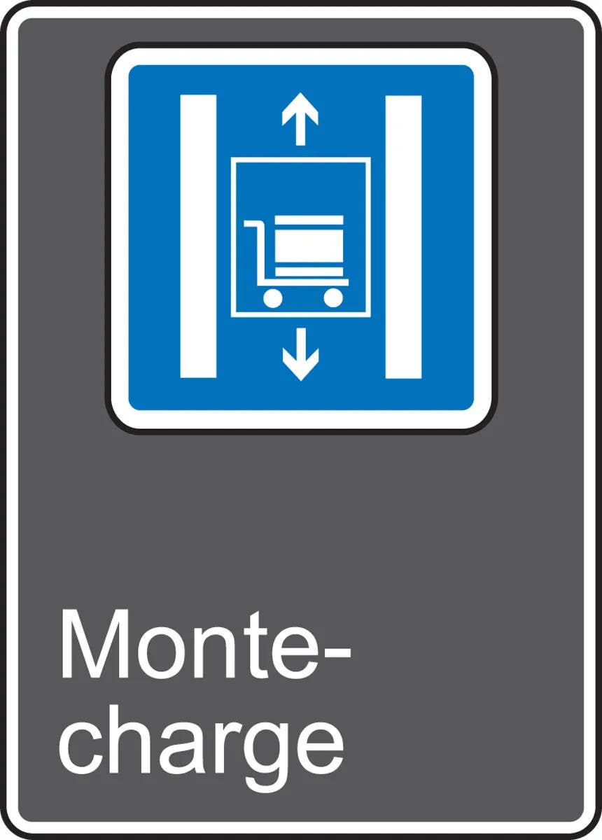 AccuformNMC MCSA811 CSA Safety Sign, Monte-Charge, 14" H x 10" W