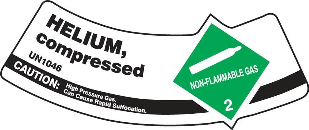 AccuformNMC MCSLHEGXVE Cylinder Shoulder Label, Helium, Compressed, Adhesive Dura Vinyl, 2" H x 5-1/4" W