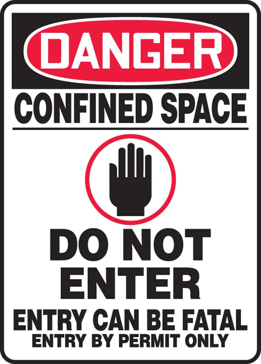 AccuformNMC MCSP009 OSHA Danger Safety Sign, Confined Space, Do Not Enter, Entry Can Be Fatal..., 14" H x 10" W