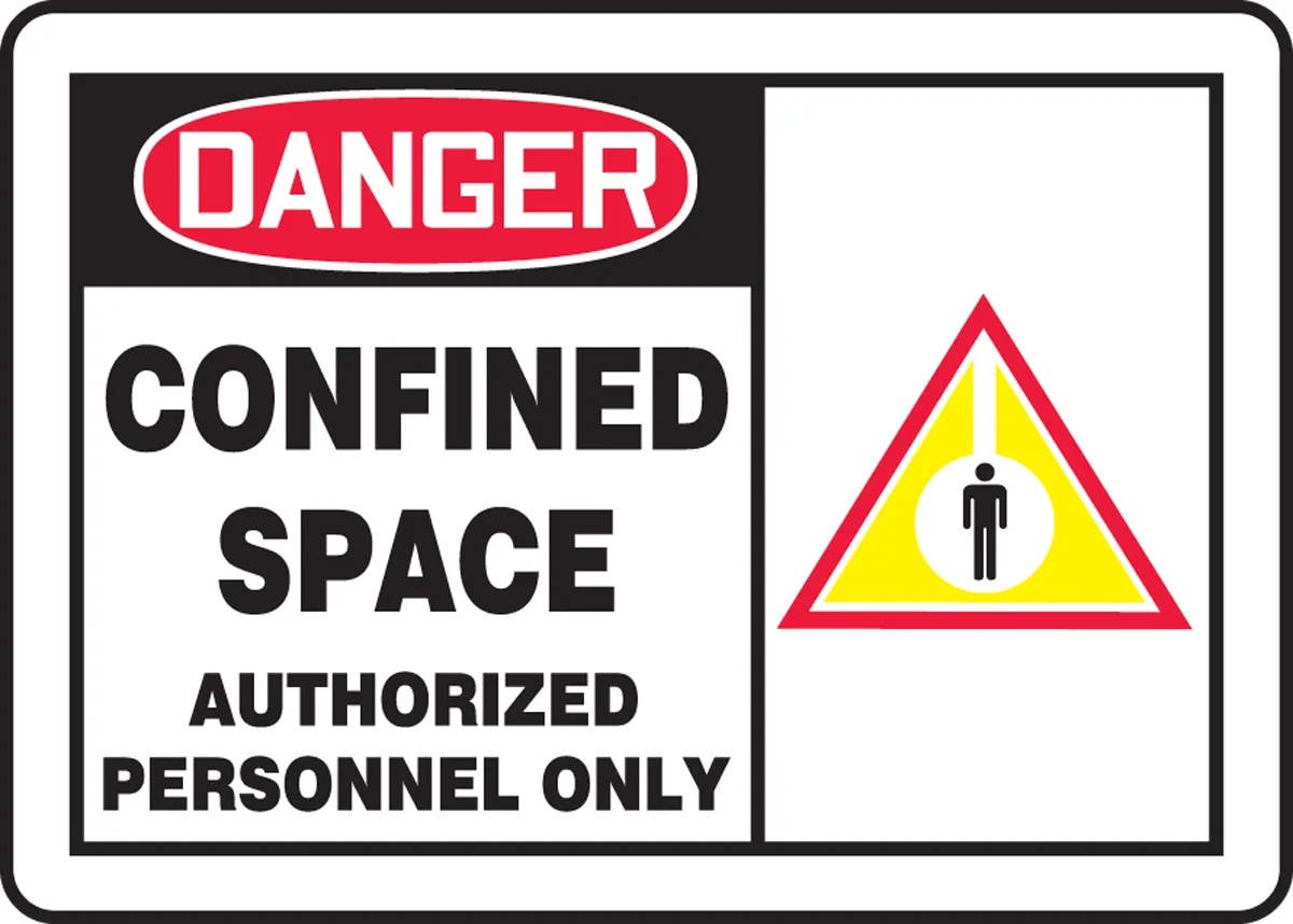 AccuformNMC MCSP0 OSHA Danger Safety Sign, Confined Space, Authorized Personnel Only