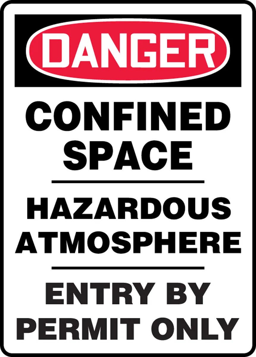 AccuformNMC MCSP0 OSHA Danger Safety Sign, Confined Space, Hazardous Atmosphere, Entry By Permit Only