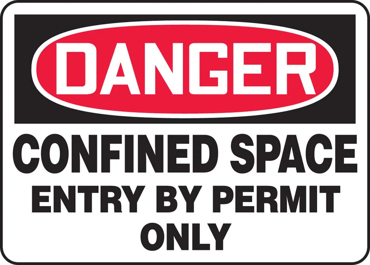 AccuformNMC MCSP0 OSHA Danger Safety Sign, Confined Space, Entry By Permit Only