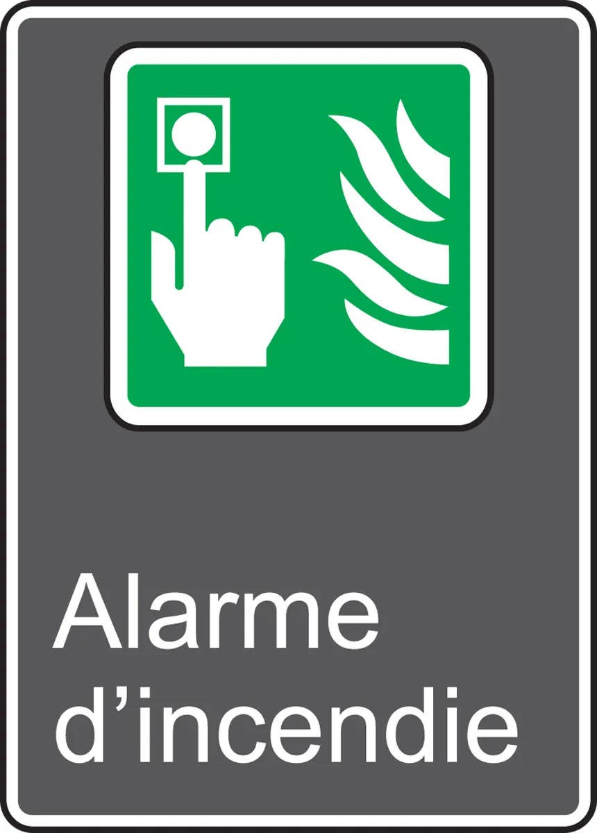 AccuformNMC MCSA924 CSA Safety Sign, Alarme D'Incendie, 14" H x 10" W