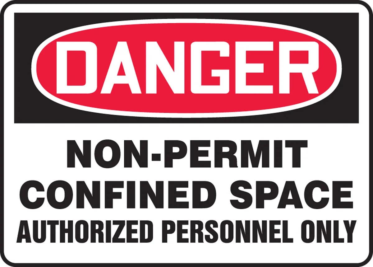 AccuformNMC MCSP0 OSHA Danger Safety Sign, Non-Permit Confined Space, Authorized Personnel Only