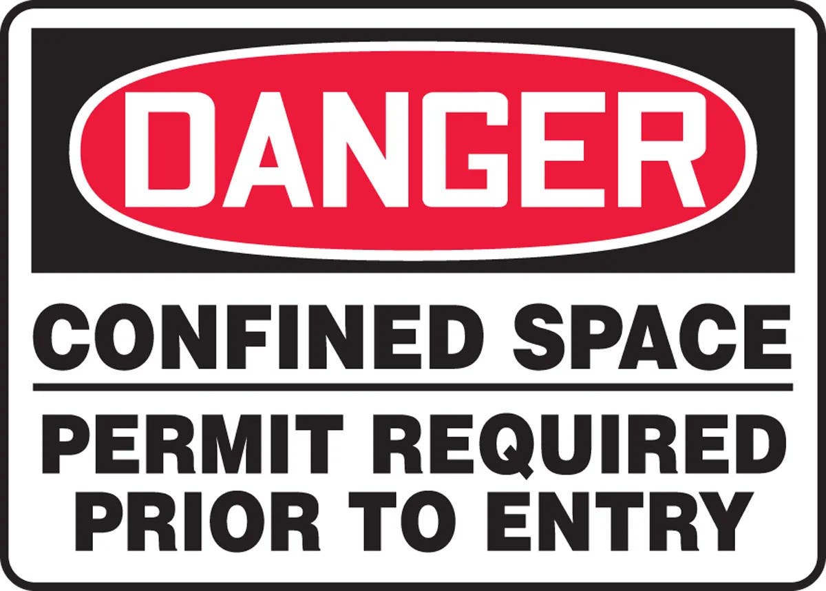 AccuformNMC MCSP OSHA Danger Safety Sign, Confined Space. Permit Required Prior To Entry