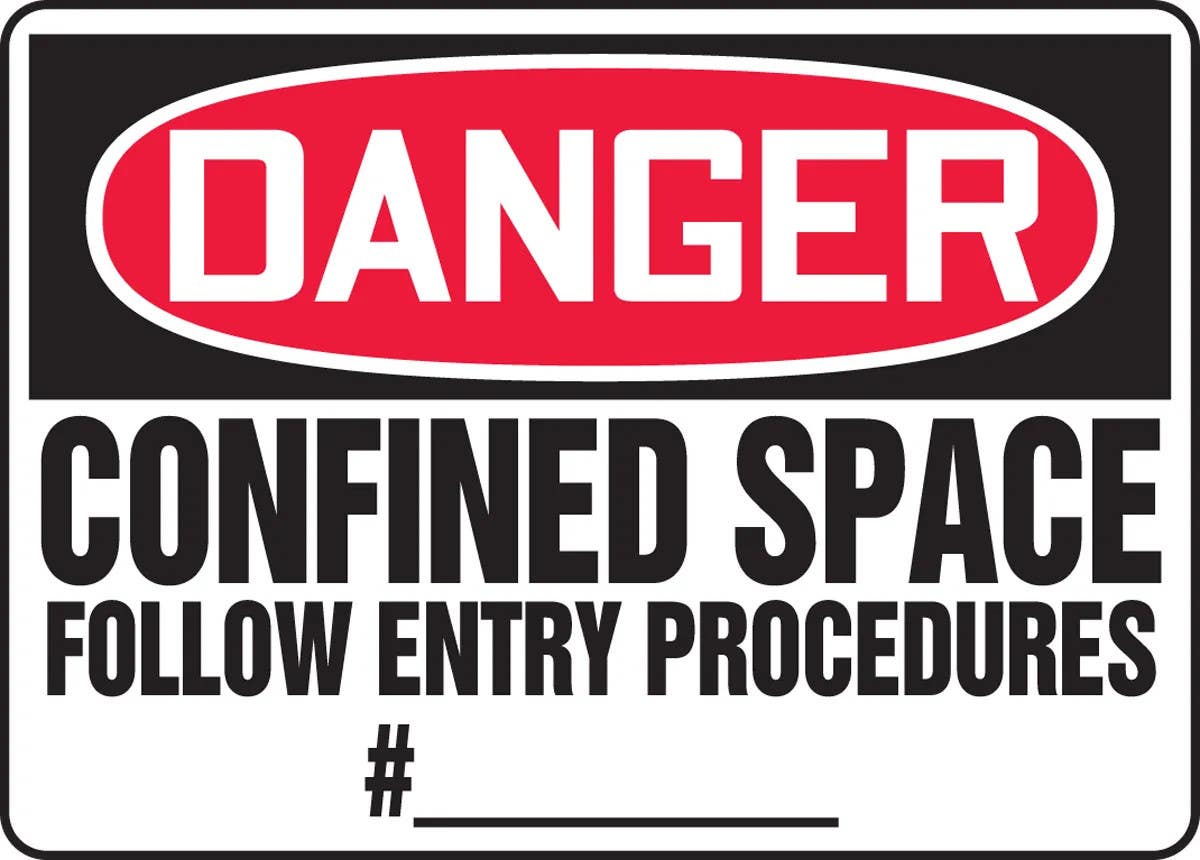 AccuformNMC MCSP03 OSHA Danger Safety Sign, Confined Space, Follow Entry Procedures ___