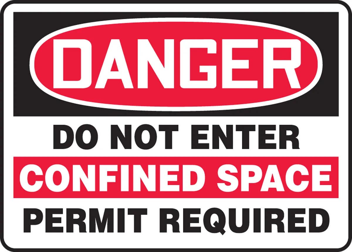 AccuformNMC MCSP OSHA Danger Safety Sign, Do Not Enter, Confined Space, Permit Required