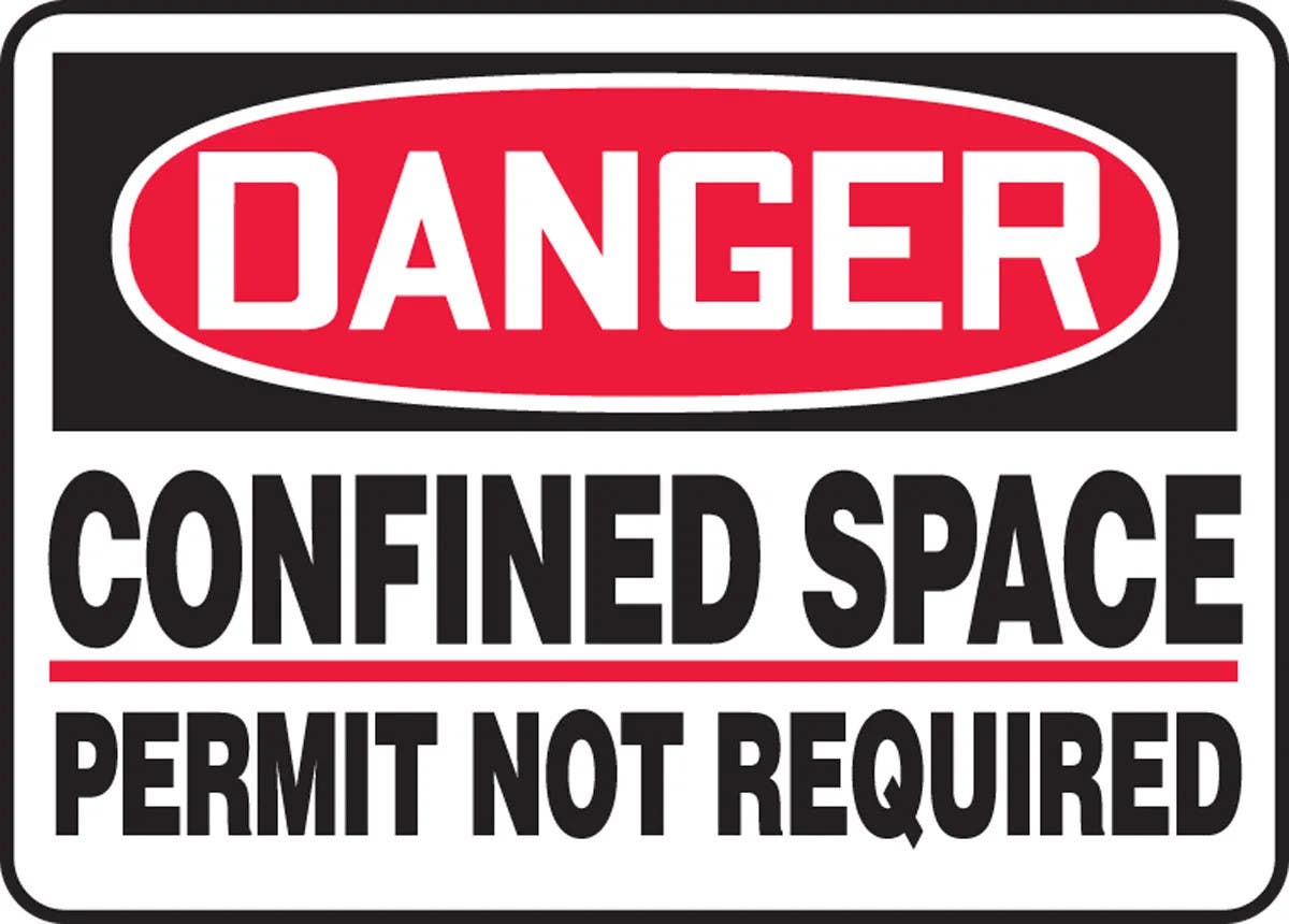AccuformNMC MCSP0 OSHA Danger Safety Sign, Confined Space, Permit Not Required