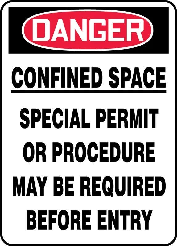 AccuformNMC MCSP05 OSHA Danger Safety Sign, Confined Space, Special Permit Or Procedure May Be Required Before Entry