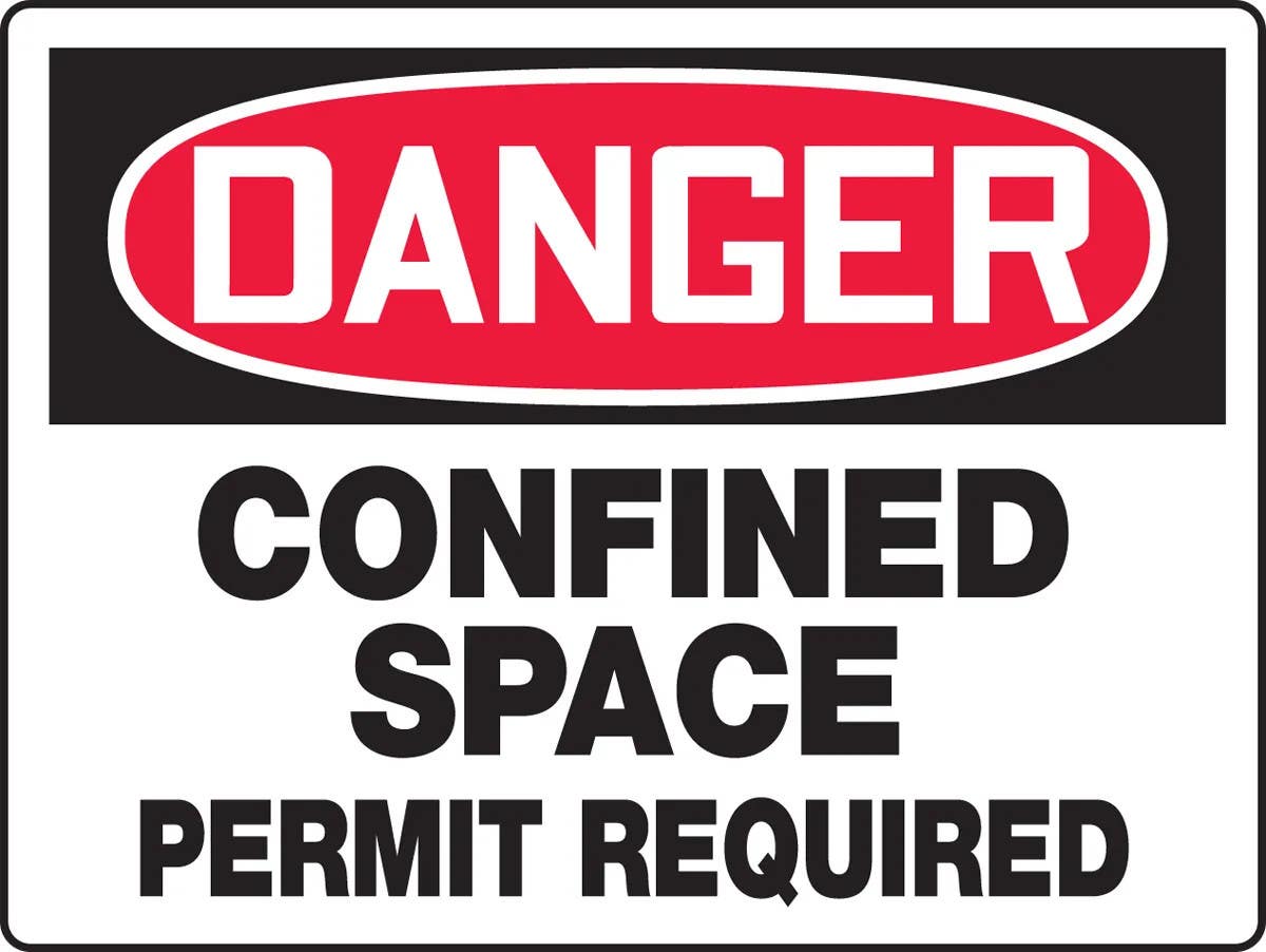 AccuformNMC MCSP BigSign, OSHA Danger Safety Sign, Confined Space, Permit Required