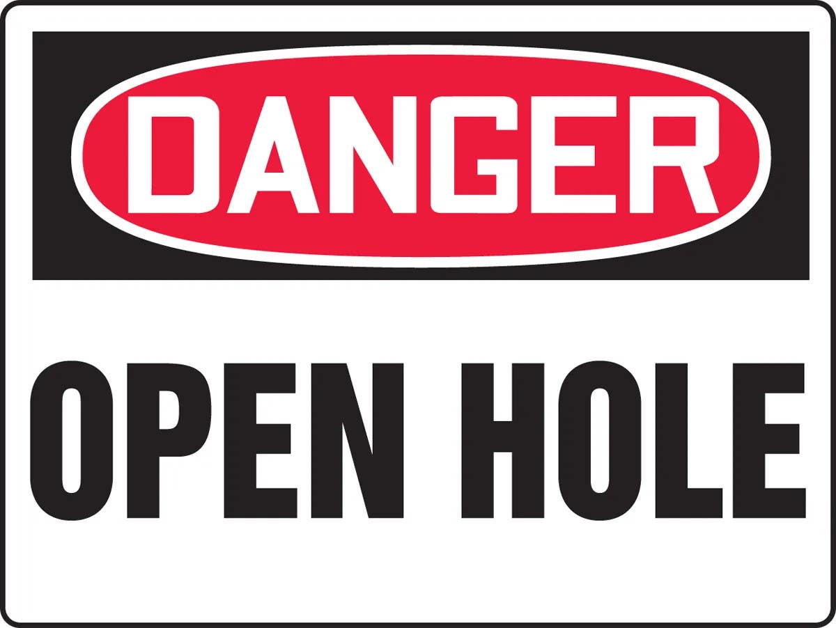 AccuformNMC MCSP181 OSHA Danger BigSign, Open Hole, 24" H x 36" W