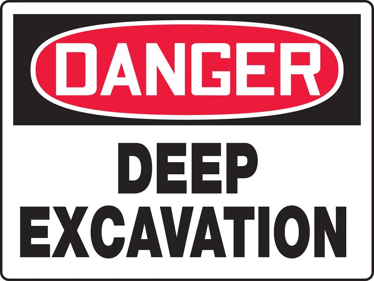 AccuformNMC MCSP185 OSHA Danger BigSign, Deep Excavation, 24" H x 36" W