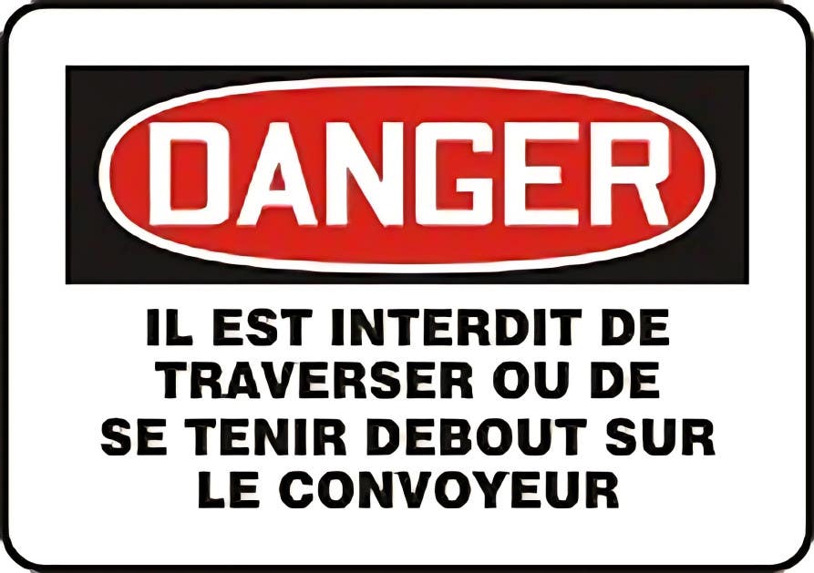 AccuformNMC MCST107 French Conveyor Sign, 7" H x 10" W
