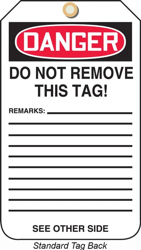 AccuformNMC MDT249PTM OSHA Danger Safety Tag, Do Not Operate Blind, RP-Plastic, 5-3/4" H x 3-1/4" W, 5/Pk