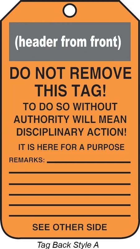 AccuformNMC MDT3 OSHA Warning Safety Tag, Blank, 5-3/4" H x 3-1/4" W, 5/Pk