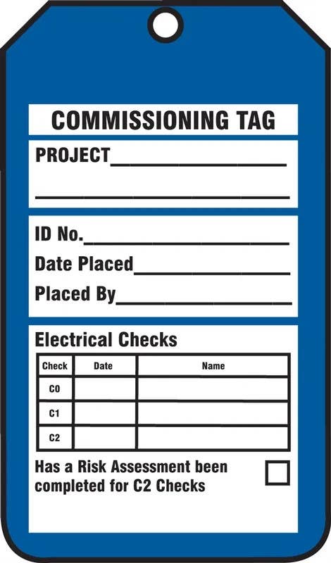 AccuformNMC MDT402 Safety Tag, Commissioning Tag, 5-3/4" H x 3-1/4" W, 5/Pk
