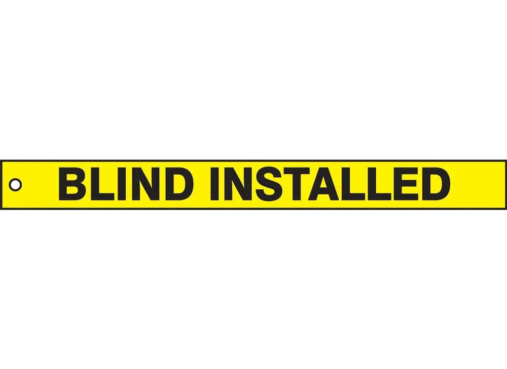 AccuformNMC MDT5 Isolation Blind Safety Tag, Blind Installed, RV-Plastic, 2" H x 21" W, 5/Pk