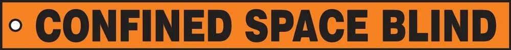 AccuformNMC MDT504PTM Isolation Blind Safety Tag, Confined Space Blind, RV-Plastic, 2" H x 21" W, 5/Pk
